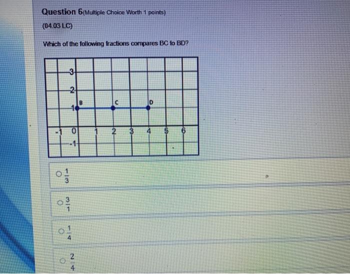 Which of the following fractions compares bc to bd