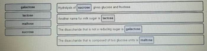 Identify disaccharides that fit each of the following descriptions